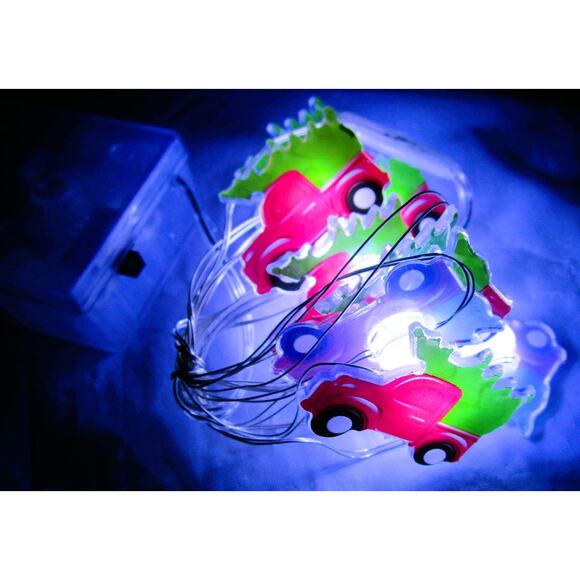 Christmas House LED String Lights Red Truck with Holly 10 Count 3 Ft DIY Crafts - Picture 5 of 5